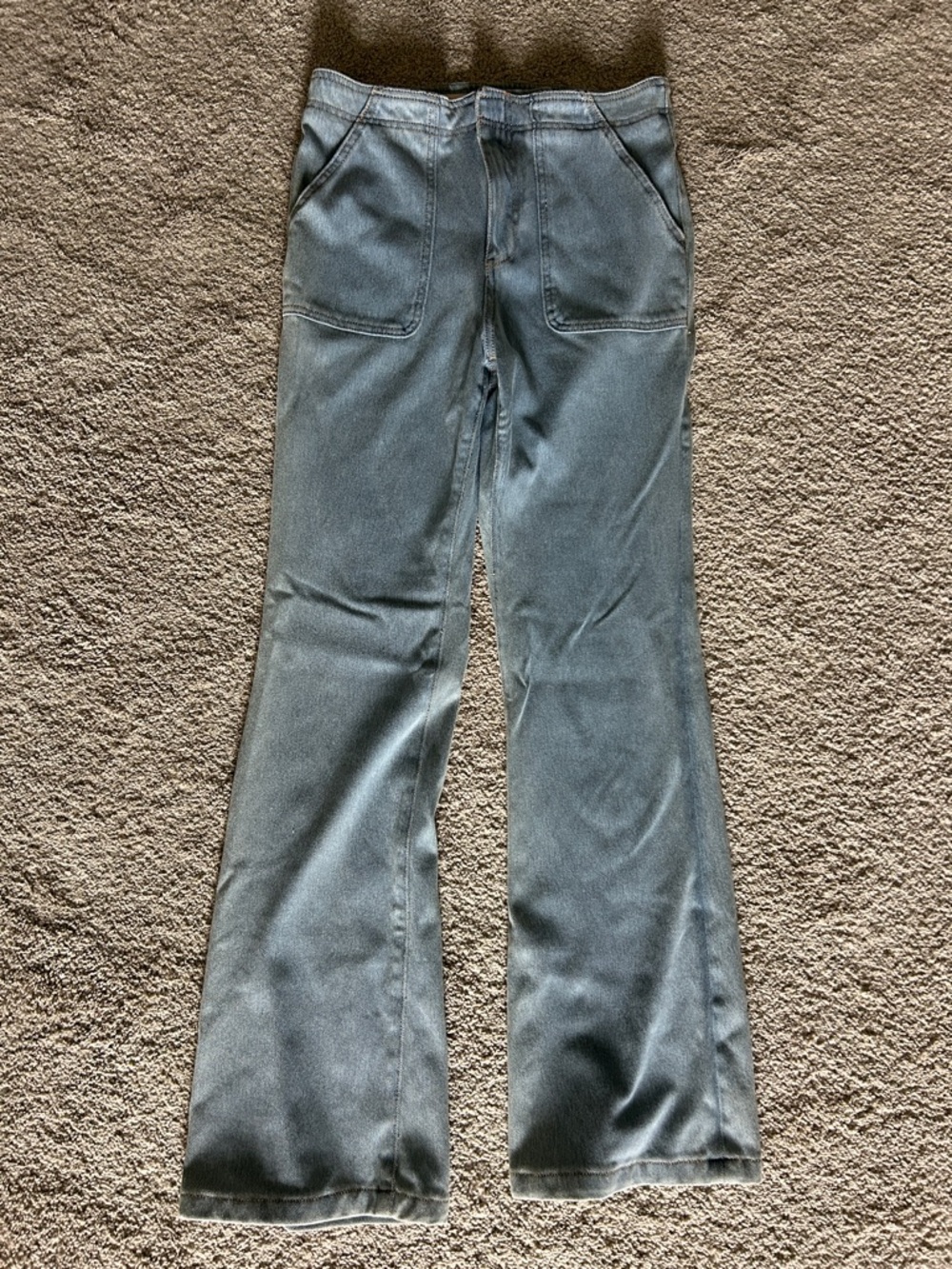 Anthropologie Wide-Leg Jeans in Washed Blue-Green